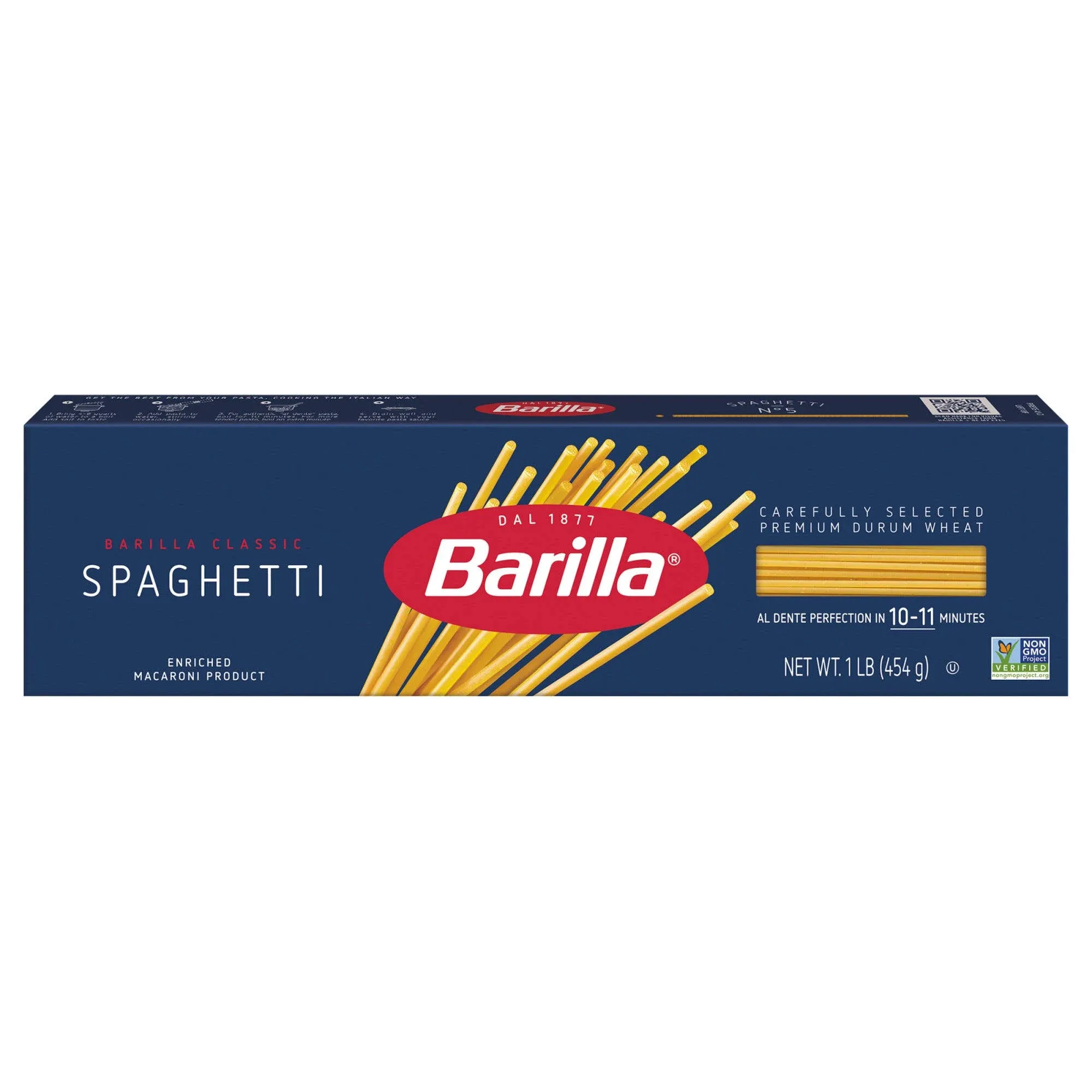 Barilla Spaghetti Pasta, 16 oz. Box (Pack of 8) - Non-GMO Pasta Made with Durum Wheat Semolina - Kosher Certified Pasta