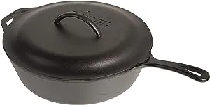 Lodge 5-Quart Cast Iron Covered Deep Skillet