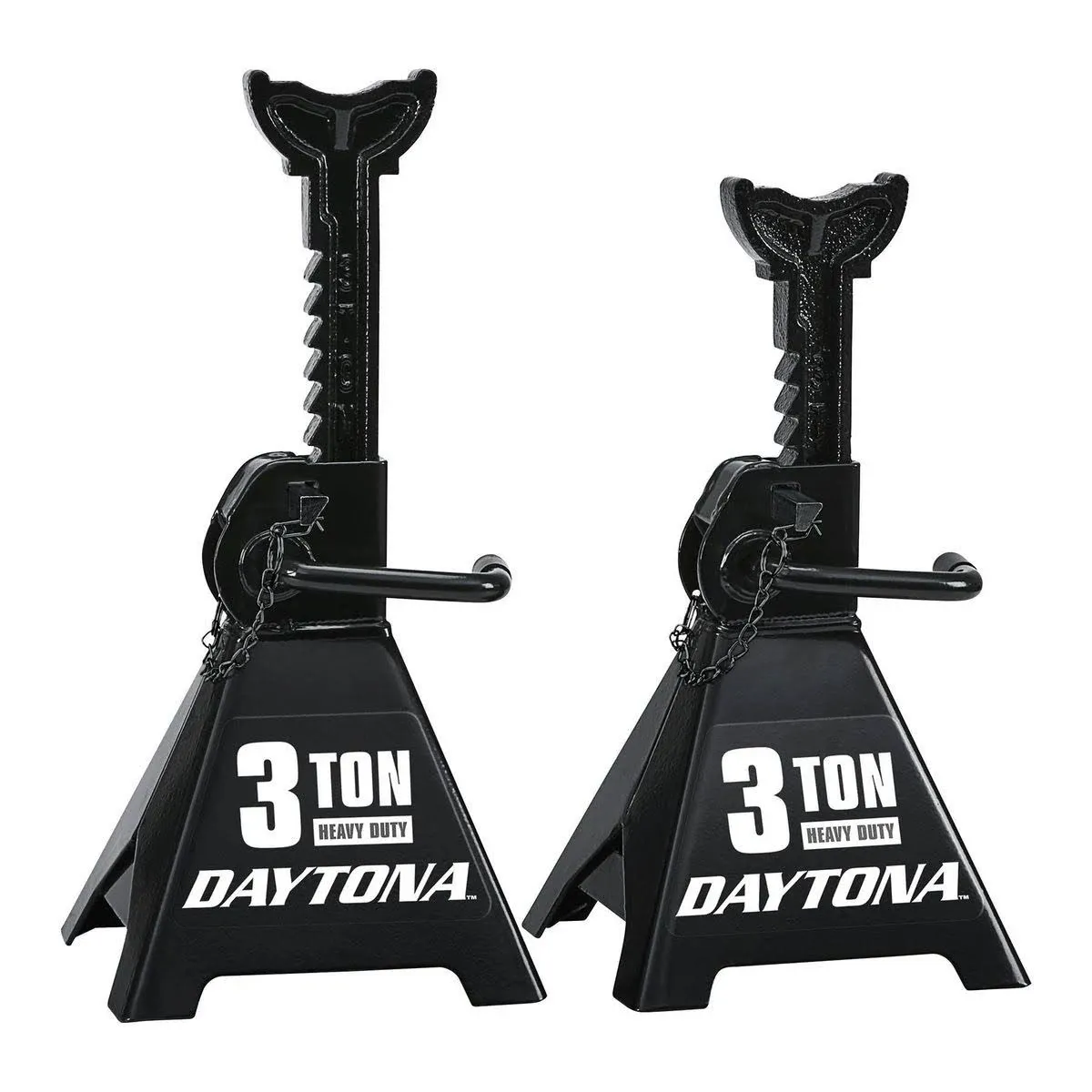 Daytona 3 Ton Heavy Duty Ratcheting Jack Stands Black 58343