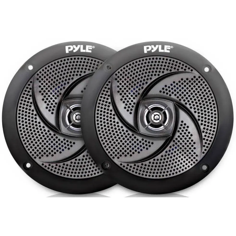 Pyle Waterproof Marine Speakers Low-Profile Slim Style PLMRS6B