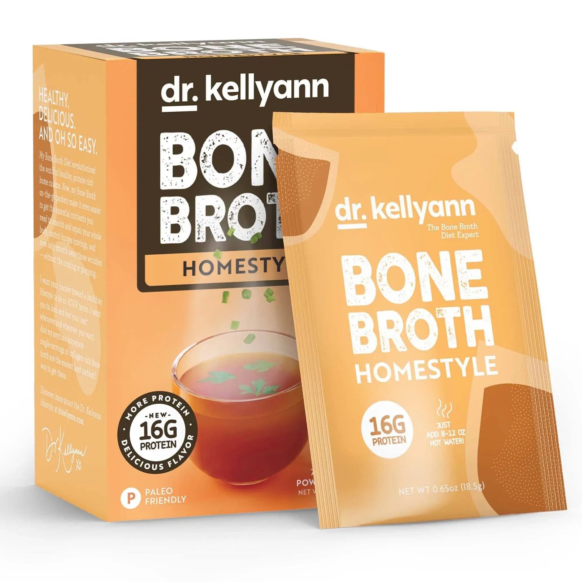 Dr. Kellyann Collagen Bone Broth, 7 Packets Grass-Fed