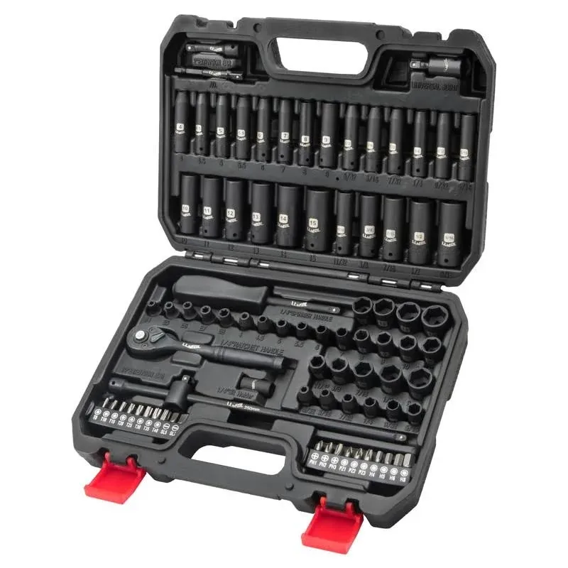 LLNEDL 1/4 Inch Drive Impact Socket Set, 83Pcs Socket Wrench Set Metric &amp; SAE 6