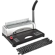 TIANSE Binding Machine, 21-Holes, 450 Sheets, Comb Binding Machines with Starter Kit 100 PCS 3/8'' Comb Binding Spines, Comb Binder Machine Book Maker Perfect for Letter Size, A4, A5 or Smaller Sizes