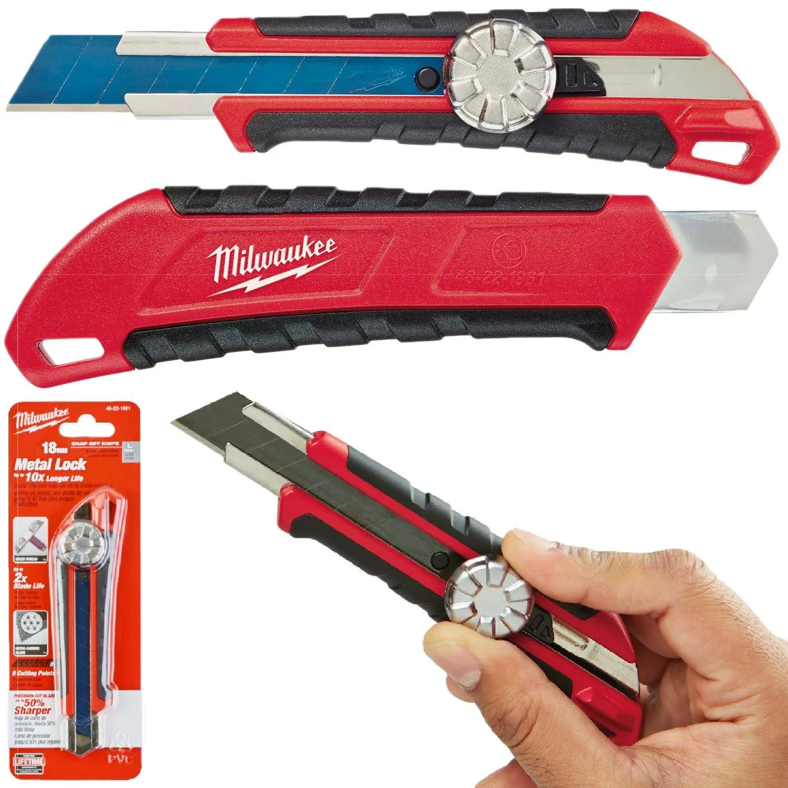 Milwaukee 18Mm Snap-Off Knife Metal Lock