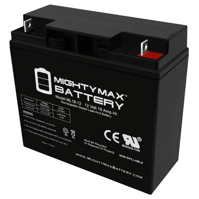 Mighty Max Battery ML18-12 - 12V 18AH UPS Battery Replaces 17Ah MK Battery ES17-12, ES 17-12