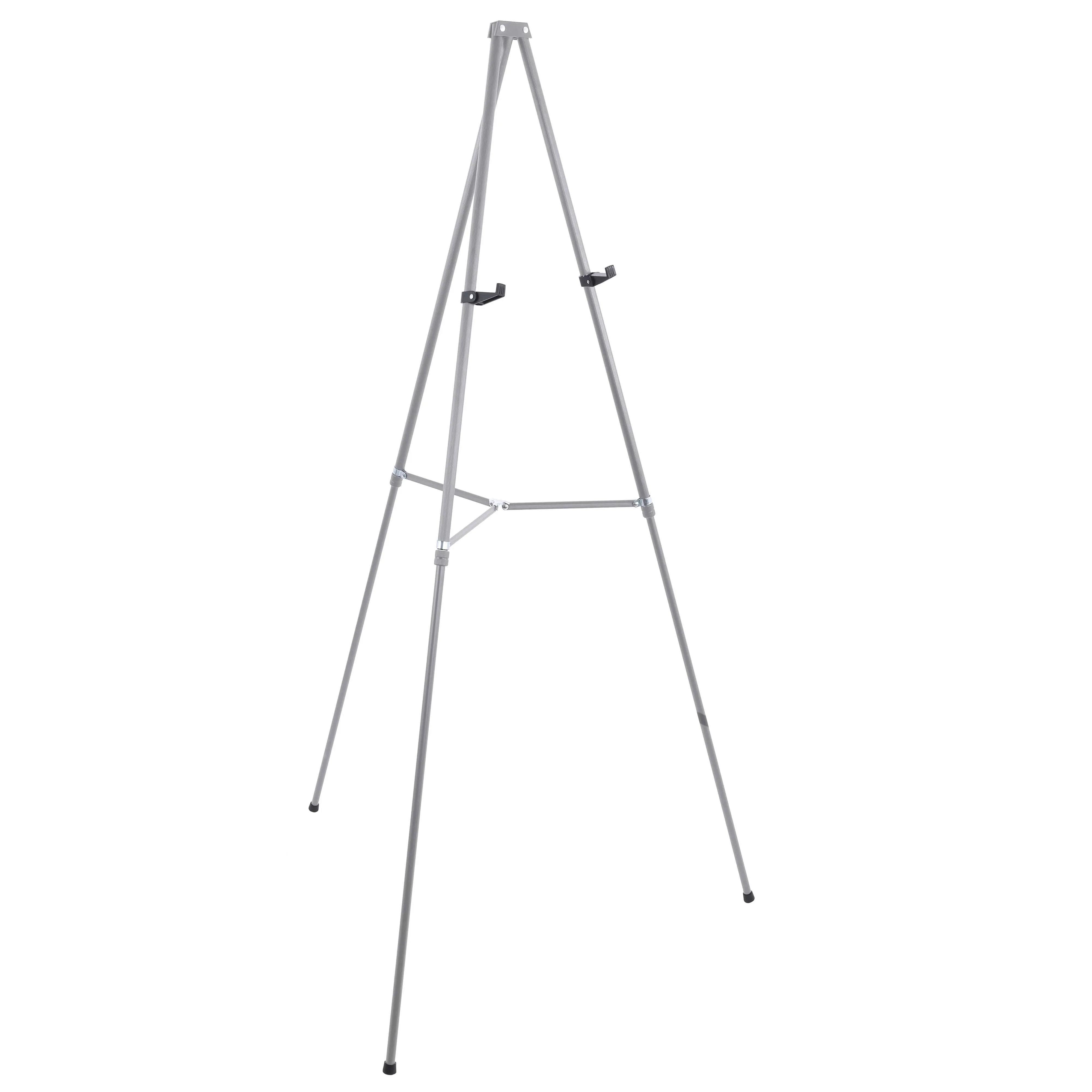 66" Gallery Silver Aluminum Display Floor Easel and Presentation Stand