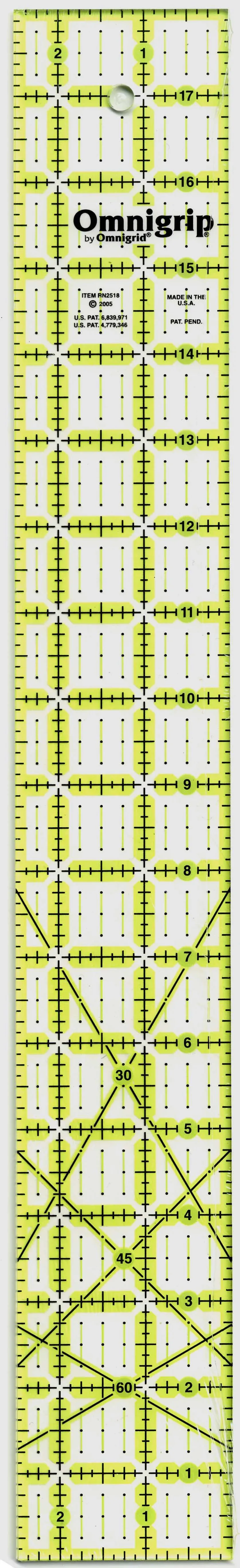 Dritz RN2518 Omnigrip 2-1/2-Inch by 18-Inch Non-Slip, Quilter's Ruler