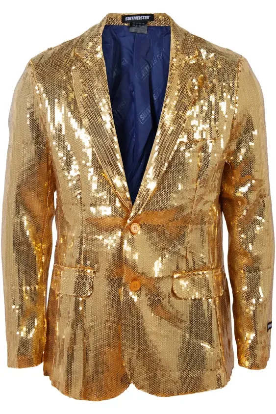 SUITMEISTER Sequins Party Blazer for Men - Slim Fit - Shiny Christmas, NYE, Prom Party Jacket