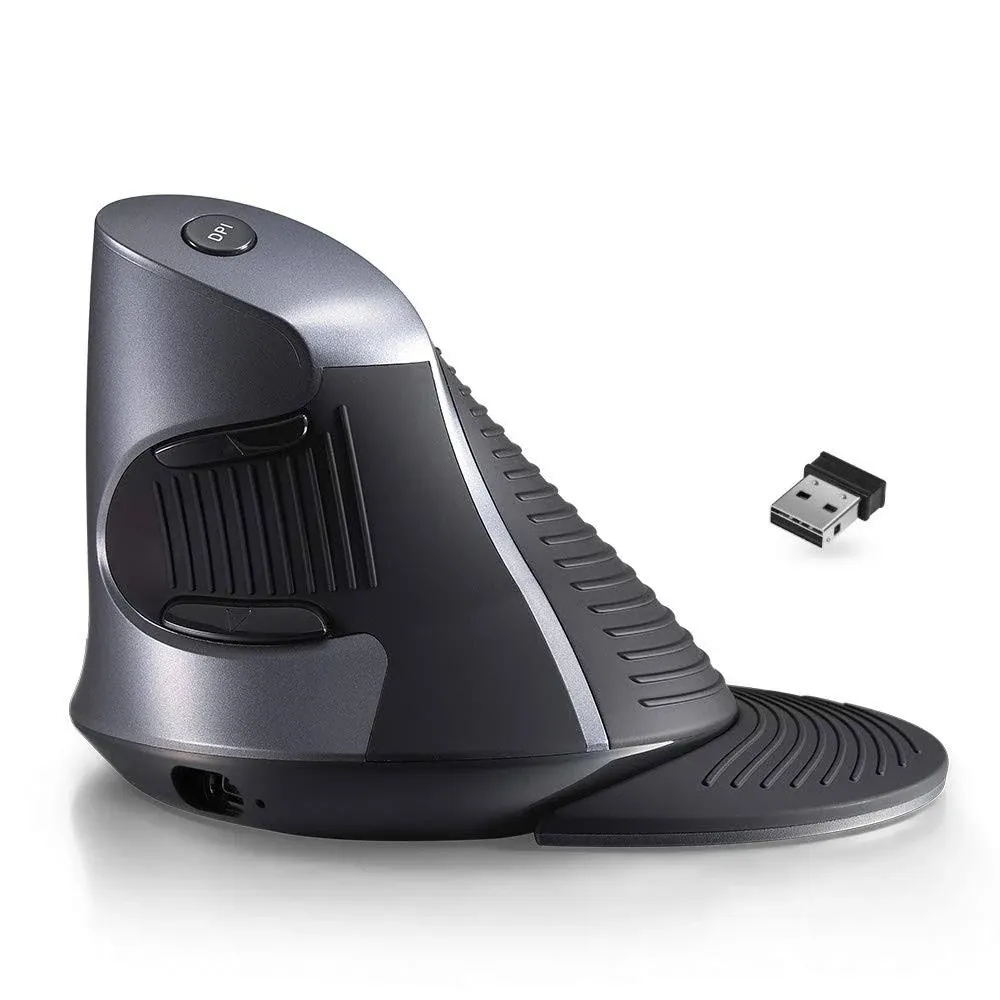 Delux Wireless Ergonomic Mouse, 2.4g Rechargeable Vertical Mouse with USB ...