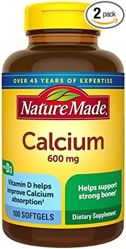 Nature Made Calcium 600 mg with Vitamin D3 for Bone Support, Softgels, 100 ct | CVS