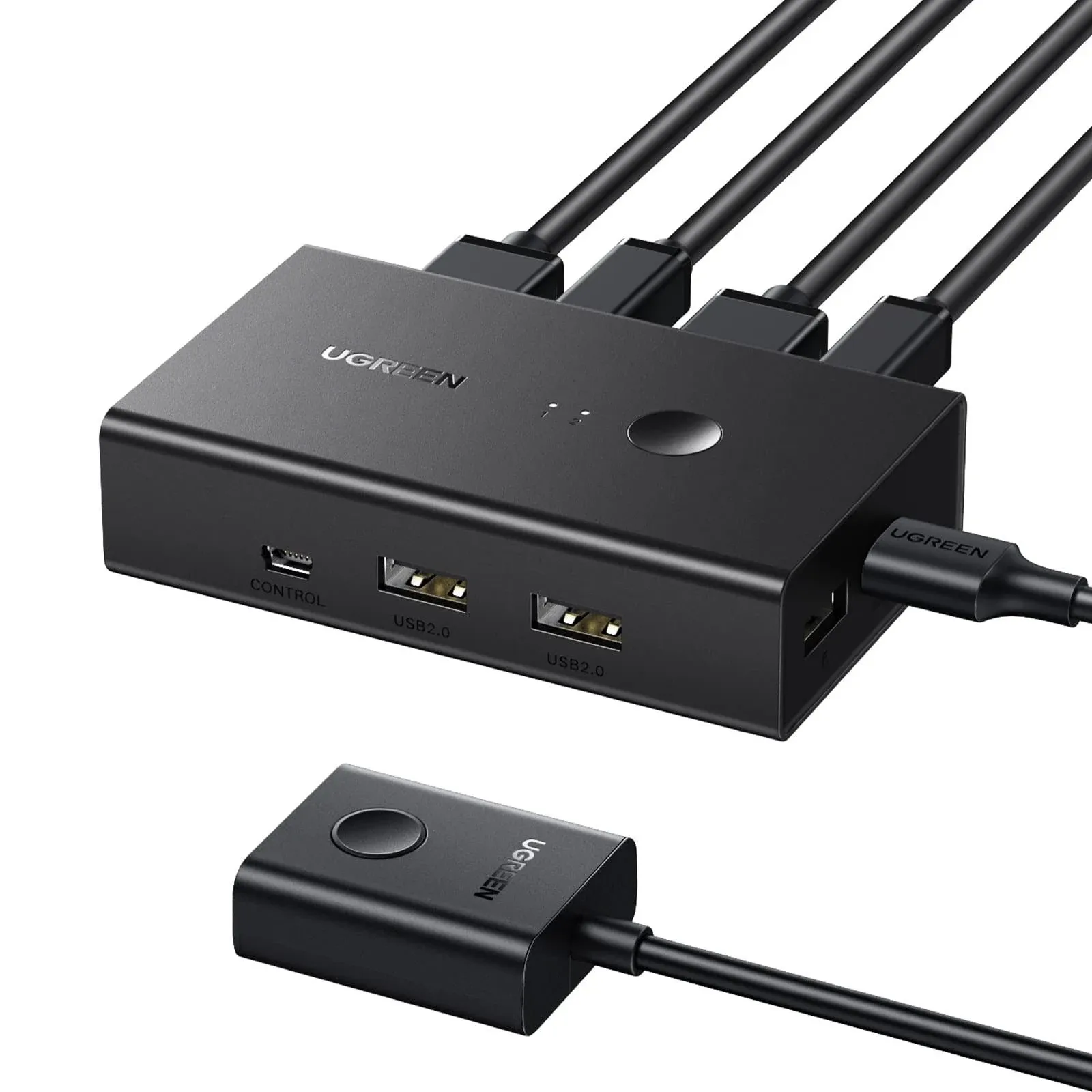 UGREEN 4K@60Hz KVM HDMI Switch For 2 Pcs with 4 USB Ports