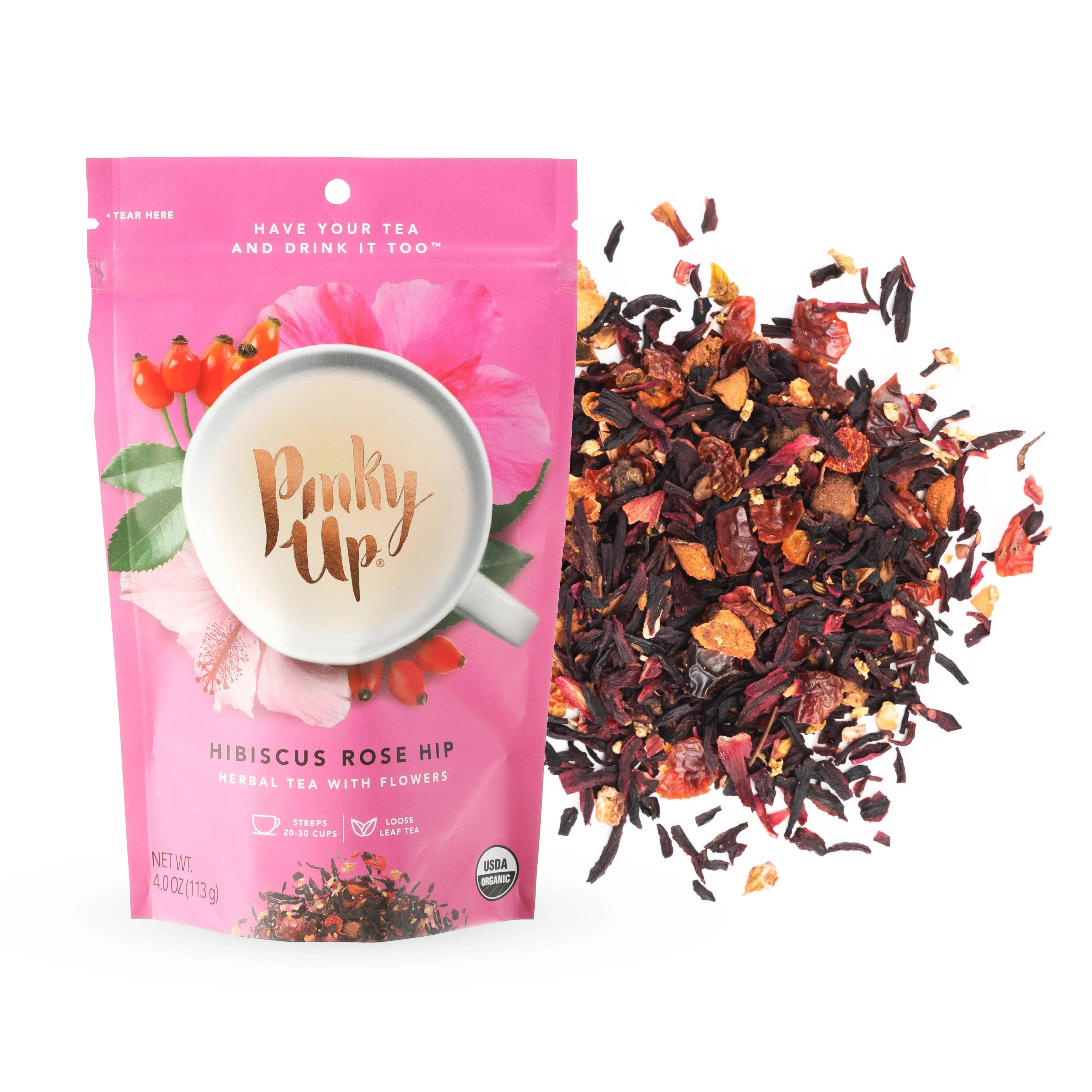 Hibiscus Rosehip Loose Leaf Tea Pouch by Pinky Up