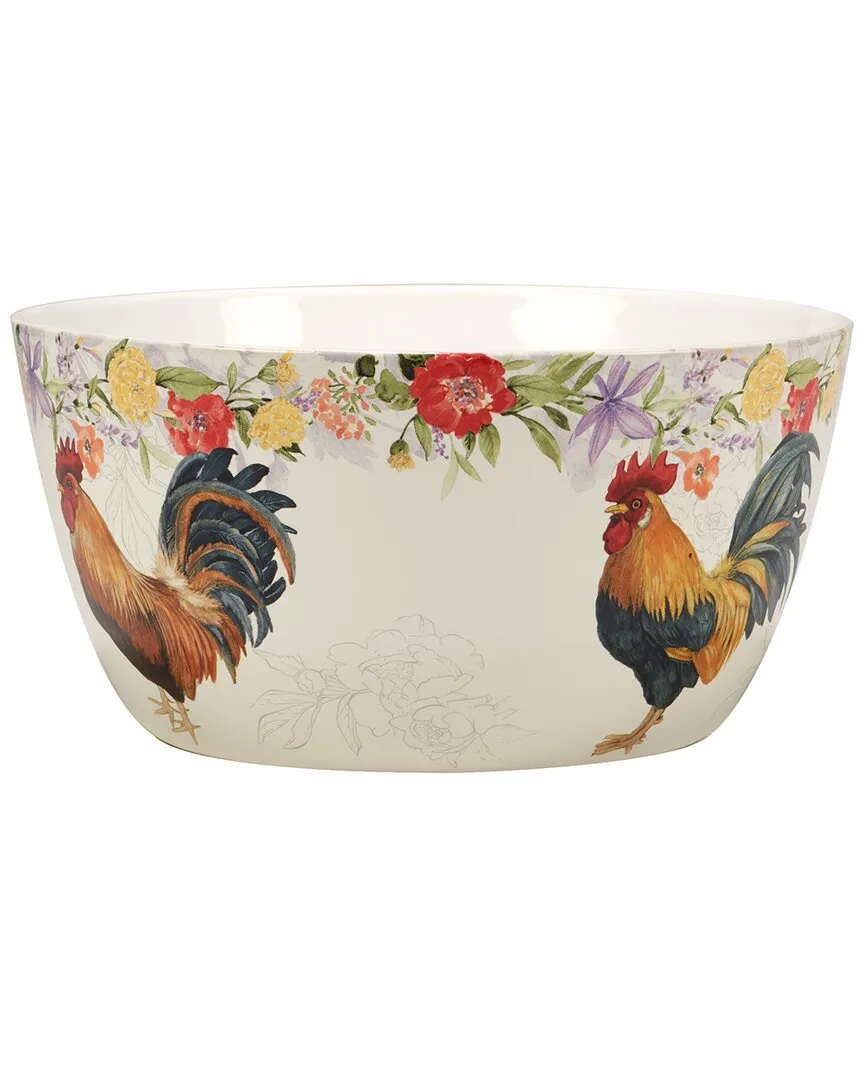 Floral Rooster Deep Bowl