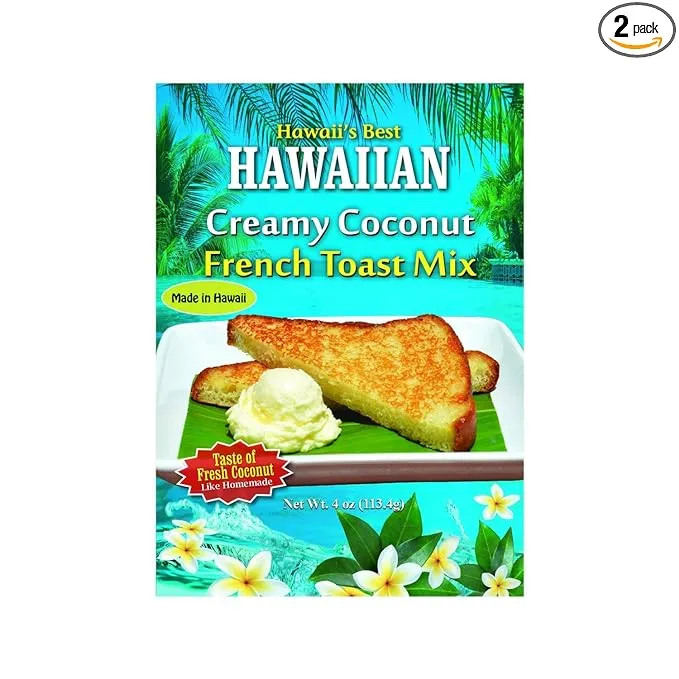 2 Pack of Hawaii's Best Hawaiian Creamy Coconut French Toast Mix