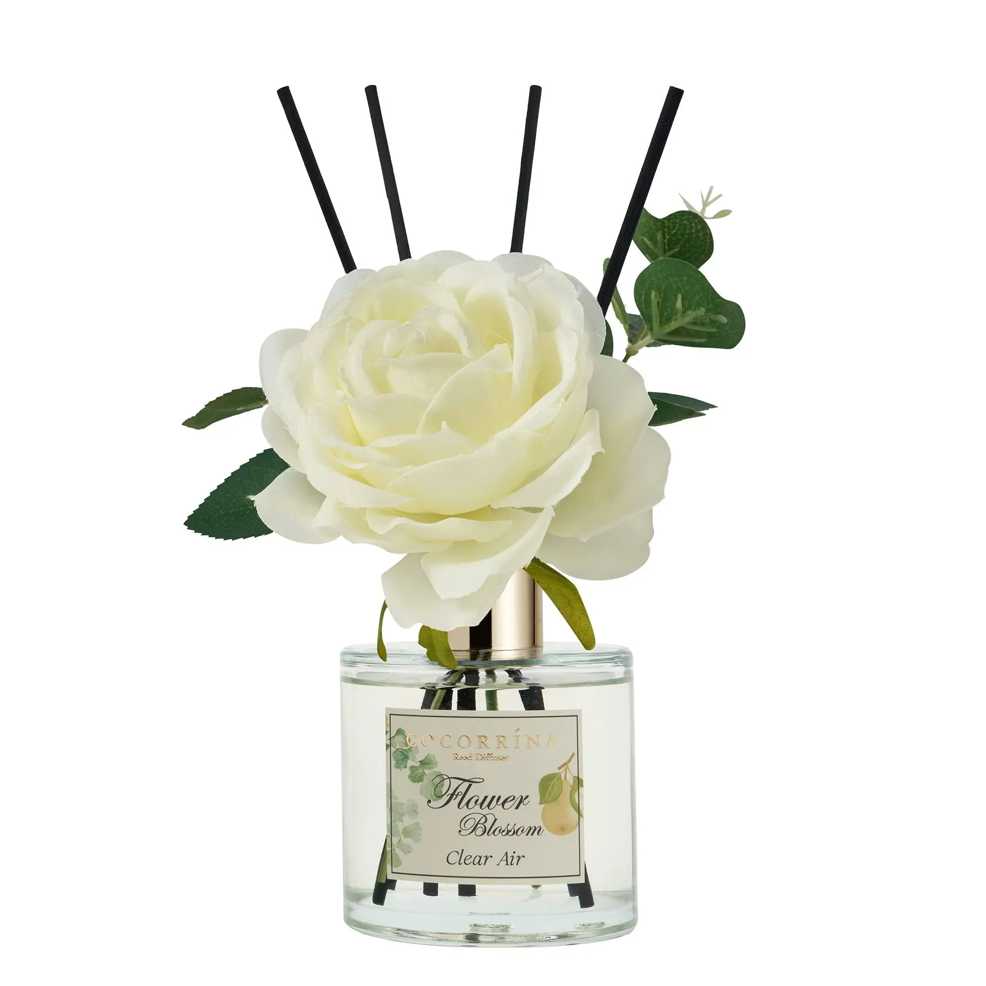 Cocorrina Reed Diffuser Set, Flower Reed Diffuser Clear Air 6.7 oz, Scented ...