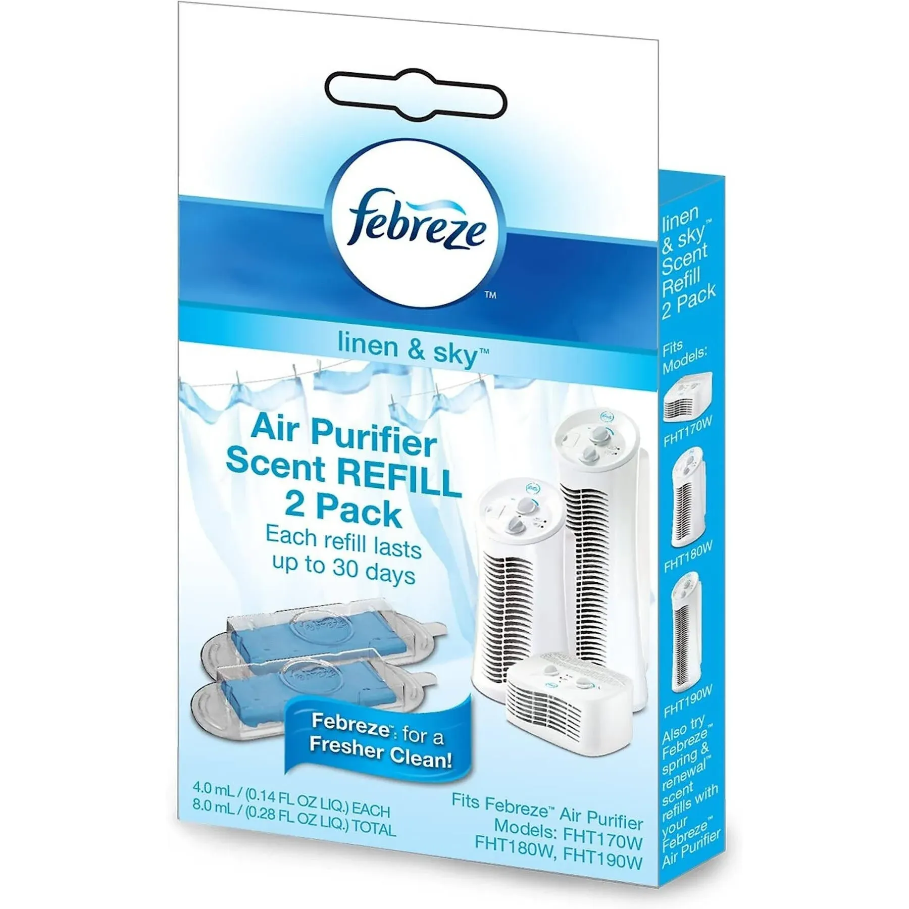 Febreze Air Purifier Linen Scent Refill, 2 Pack, FRF102L