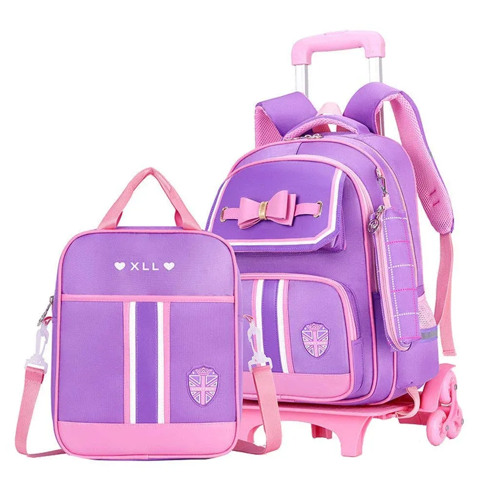 MITOWERMI Girls' Cute Rolling Backpack