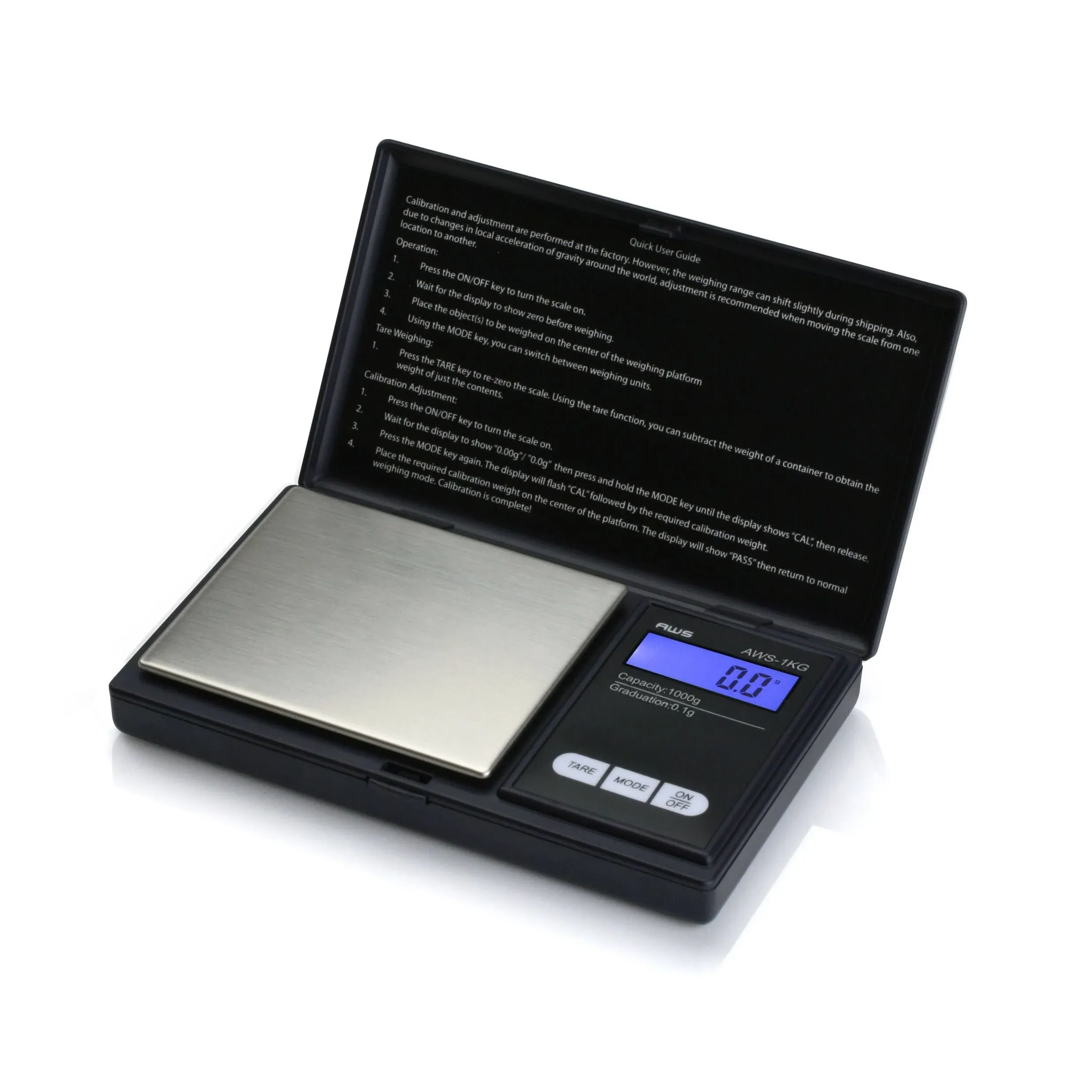 American Weigh Scales Series Digital Pocket Weight Scale 600g x 0.1g |Digital Gram Scale Small Scale Mini Food Scale Jewelry Scale Ounces/Grains Scale, Easy to Carry (Black, 1000g x 0.1g)