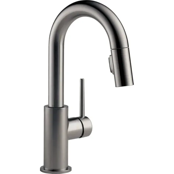 Delta Trinsic Black Stainless Single Handle Bar and Prep Kitchen Faucet with Sprayer Lowes.com