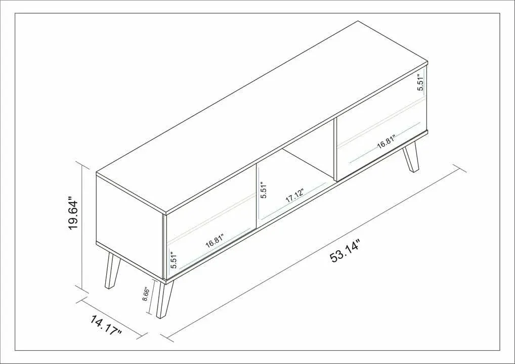 Manhattan Comfort Doyers 62.20 TV Stand in Nut Brown