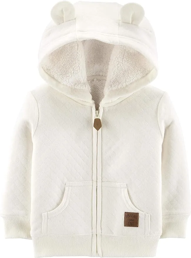 Simple Joys by Carter's Baby Hooded Sweater Jacket with Sherpa Lining