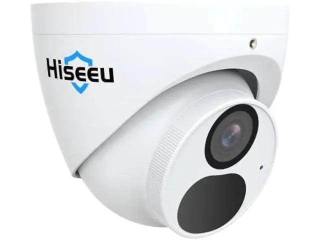 Hiseeu [ 121°Wide View Angle 4K PoE Security Camera,8MP IP Security Camera IP67 Waterproof,Dome Security Camera Outdoor,H.265+ 100ft Night Vision, Work w/PoE NVR Home Surveillance System