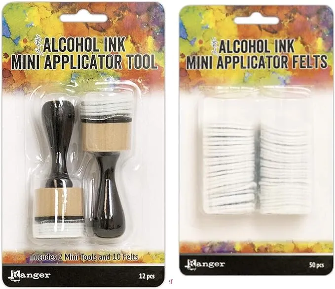 Tim Holtz Alcohol Ink Mini Applicator Tool and Replacement Felt Bundle (Set of 2 Items)