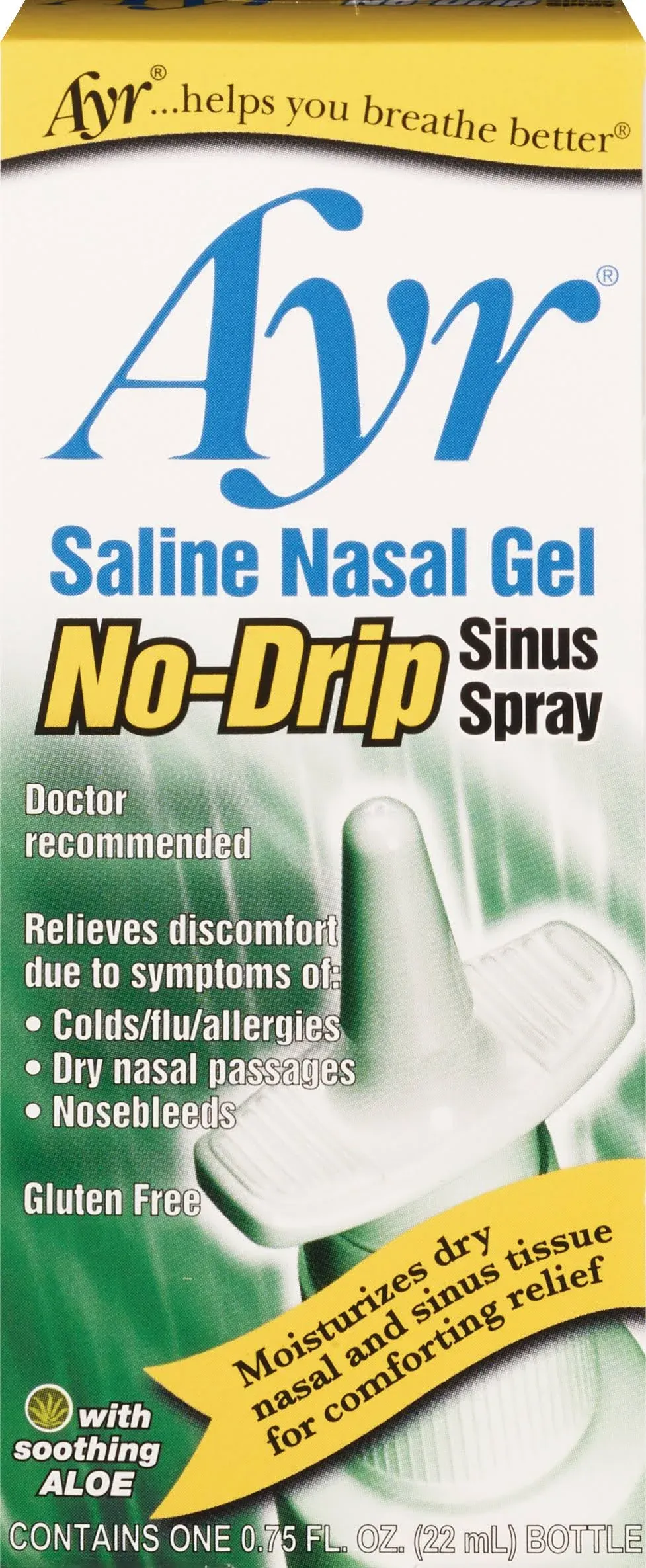 Ayr Sinus Spray, No-Drip, Saline Nasal Gel - 0.75 fl oz