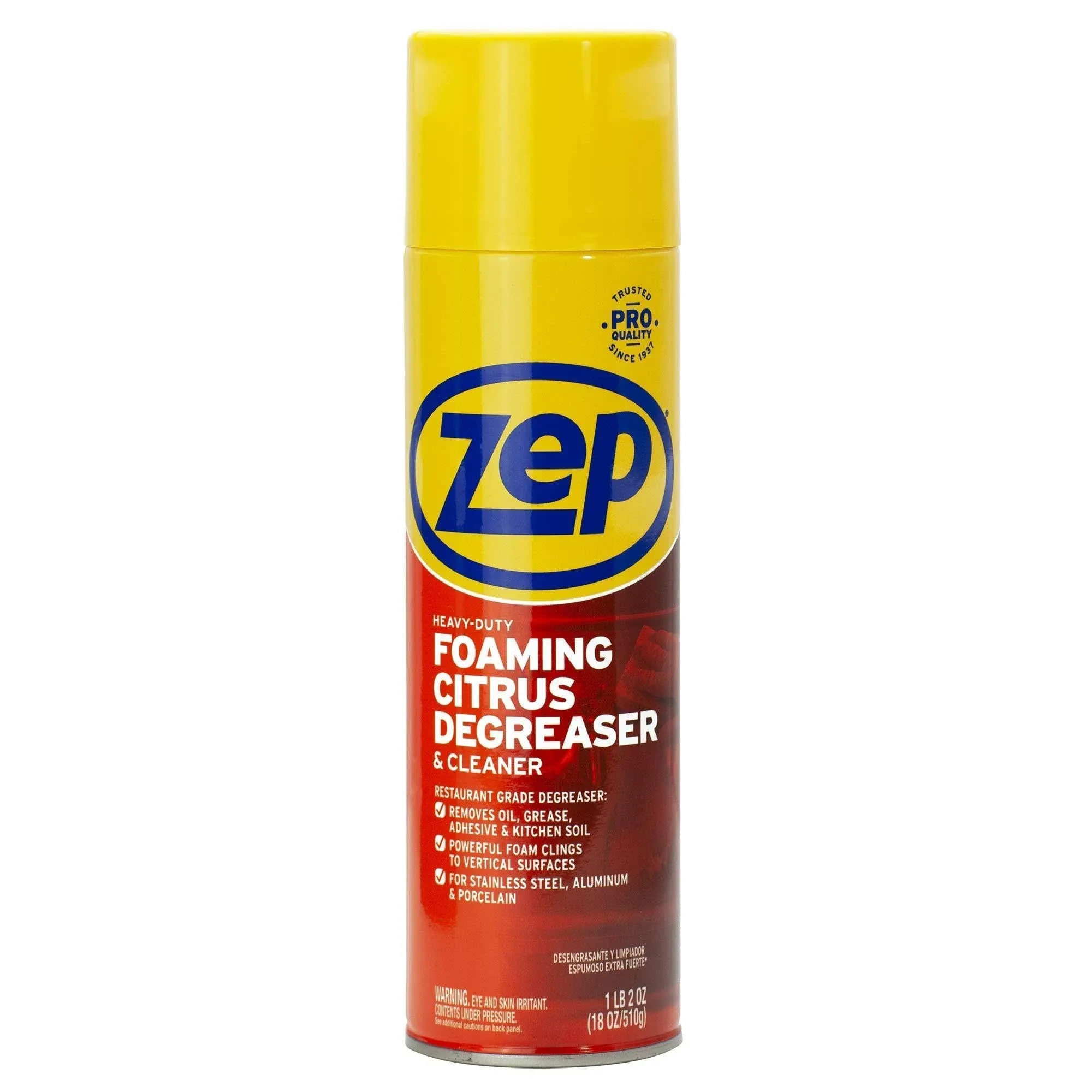 Zep Heavy-Duty Foaming Citrus Degreaser & Cleaner - 18 Oz. (Case of 6) - ZUHFD186 - Pro-Trusted Citrus Formula Cuts Through Grease & Grime with Ease