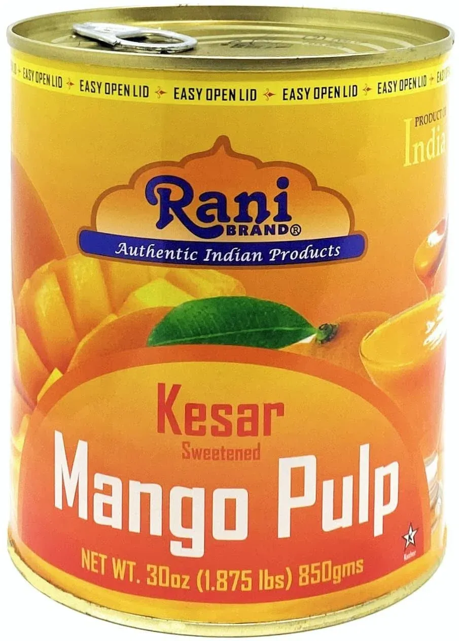 Rani Mango Pulp Puree (Makes Mango Lassi Shakes) Kesar Sweetened 30oz Pack of 2