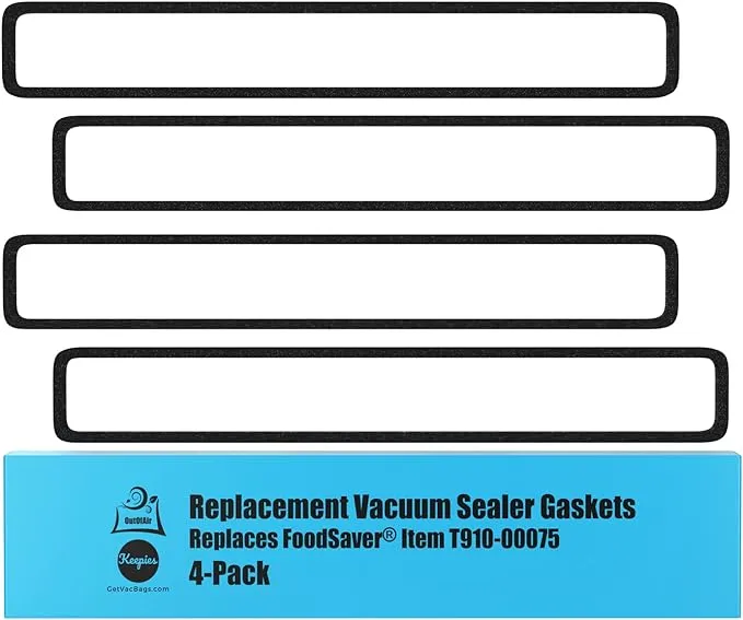 Replacement Gaskets (4 Foam Gaskets) for FoodSaver - Fits FM2000, FM2010, FM2100, GM2050, GM2150 Series Vacuum Sealers (Replaces FoodSaver Item 176870-000-000) by OutOfAir