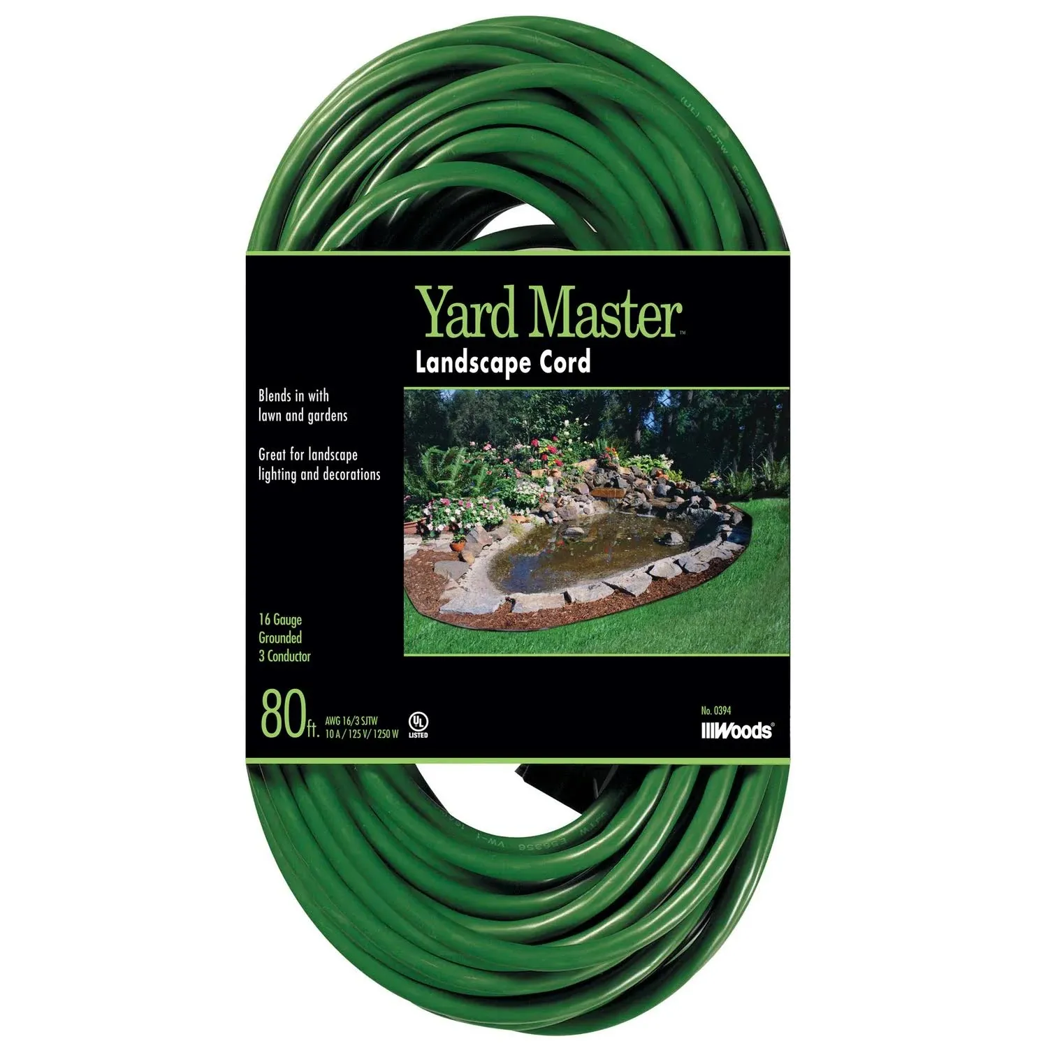 Woods 80 ft. 16/3 SJTW Outdoor Extension Cord, Green