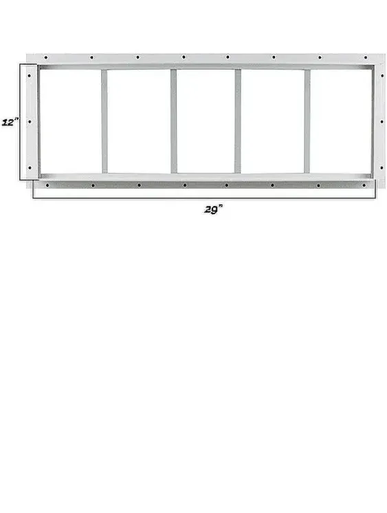 Shed Windows and More 12" x 29" Transom Window White Aluminum Tempered Flush ...