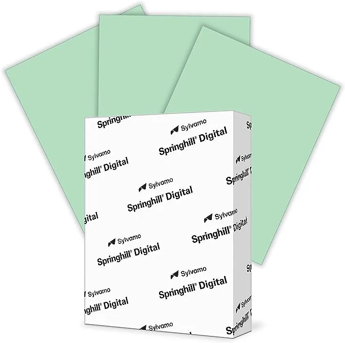 Springhill Digital Index Color Card Stock, Green, 8.5" x 11" - 250 count