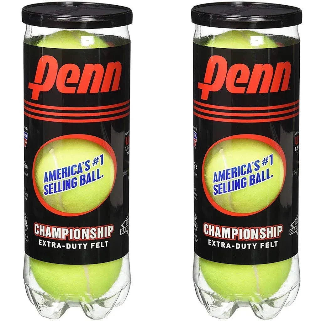 Penn Tennis Balls Hi-Intensity Yellow 3 / Can Pack of 2 Cans (Total 6 Balls)