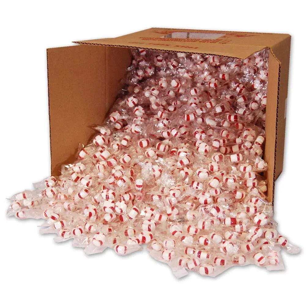 Red Bird Peppermint Puffs 20 lb Bulk Clear Wrap