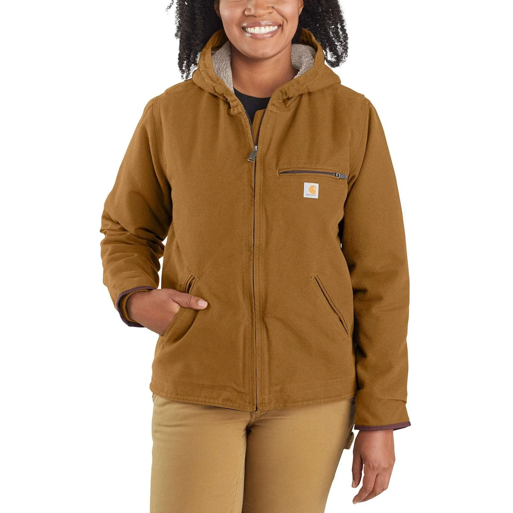 Carhartt Women's Loose-Fit Sherpa-Lined Duck Jacket