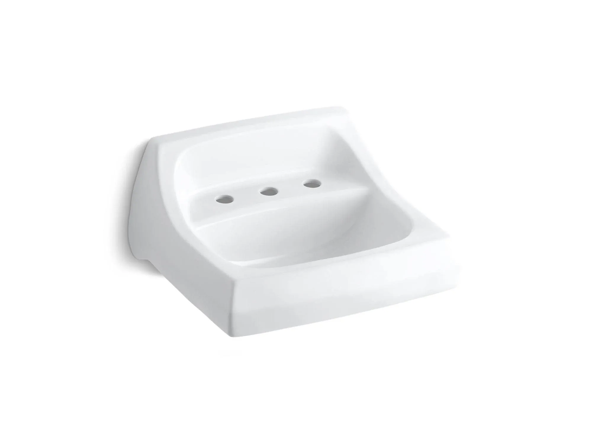 Kohler K-2006-0 Kingston Wall-Mount Bathroom Sink, White