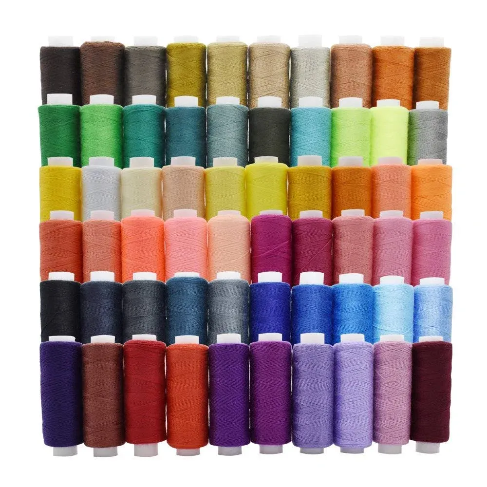 60 Color Sewing Threads 250 Yard Per Spools Polyester Thread Sewing Kit All P...