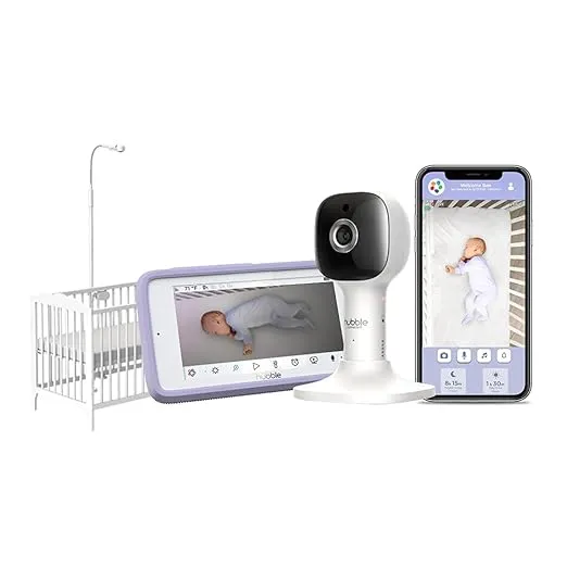 Hubble Connected - Nursery Pal Crib Edition 5" Smart HD Wi-Fi Video Baby Monitor - White