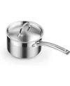 3-quart Professional Sauce Pot Mini Milk Pan With Lid In Silver