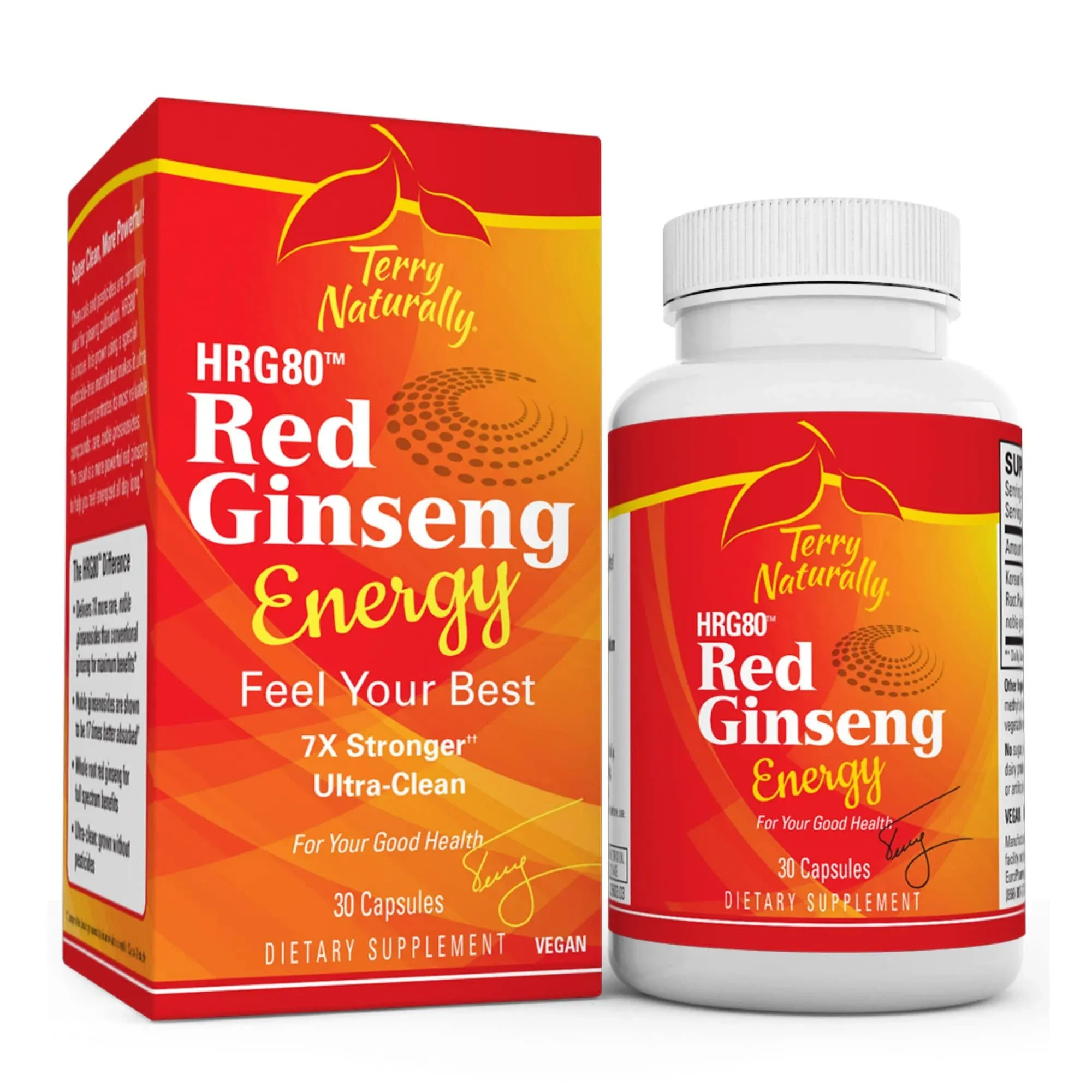 Terry Naturally HRG80 Red Ginseng Energy - 30 Capsules