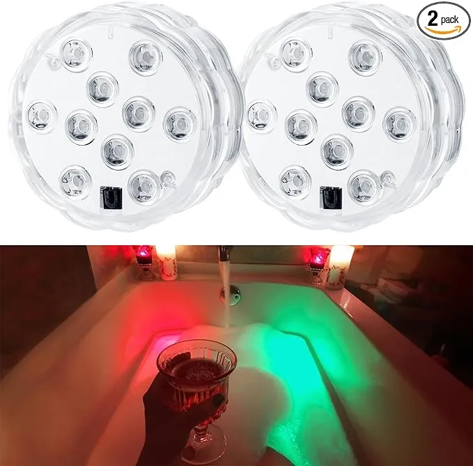 Bathtub Lights, Battery Powered Underwater Glow Light for Bathtime Bath Tub Spa 