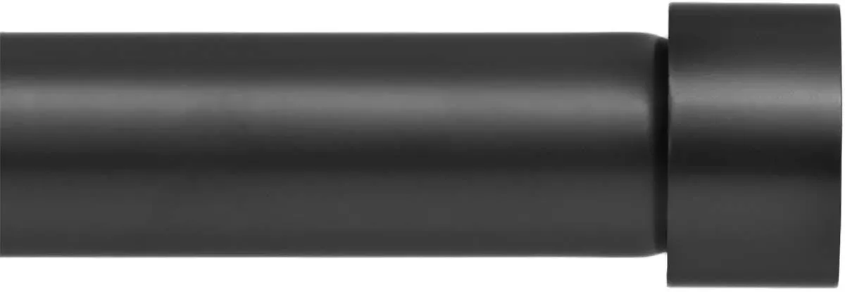 Window Curtain Rod End Cap 1 Inch Pole. 120 To 240 Inch. Black