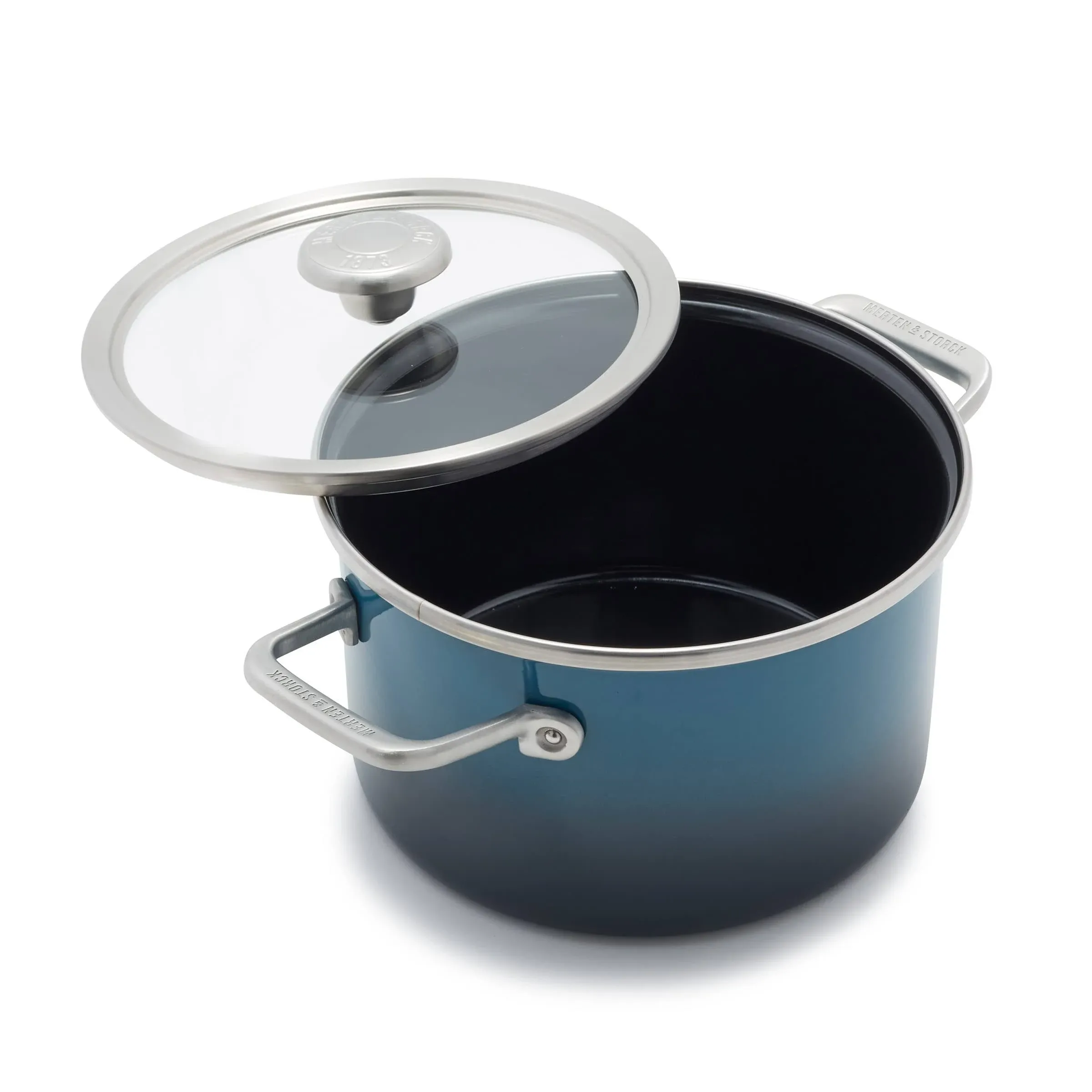 Merten &amp; Storck Steel Core Enameled 4-Quart Stockpot with Lid | Aegean Teal