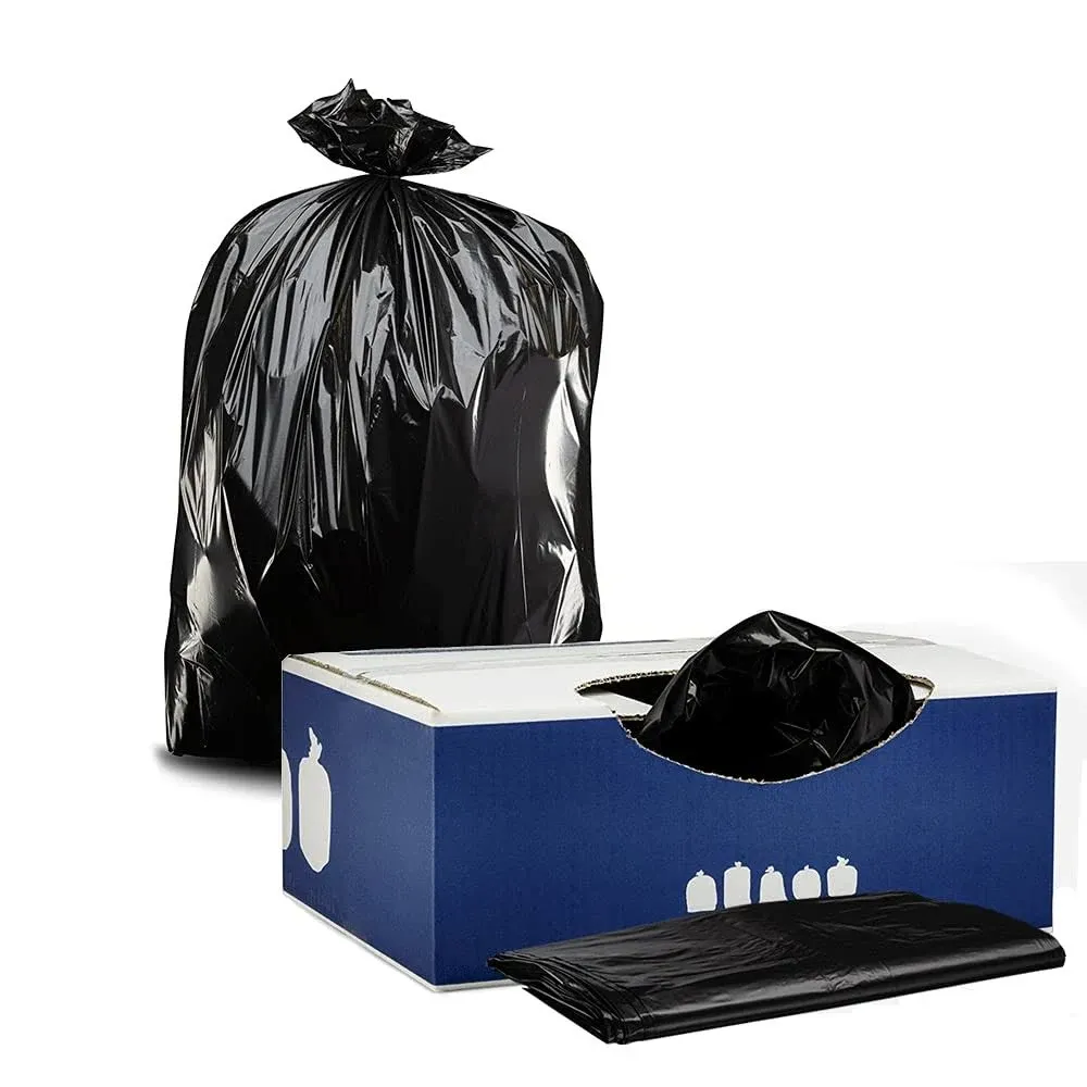 40-45 Gallon Contractor Trash Bags - Black, 50 Bags - 3 Mil