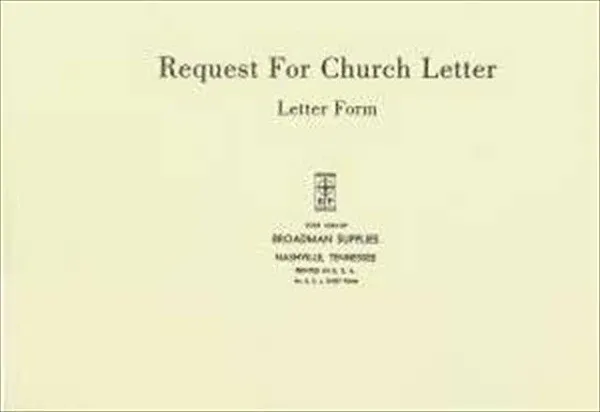 Form - Church Letter Request Form (Form RCL) (Pack of 50)