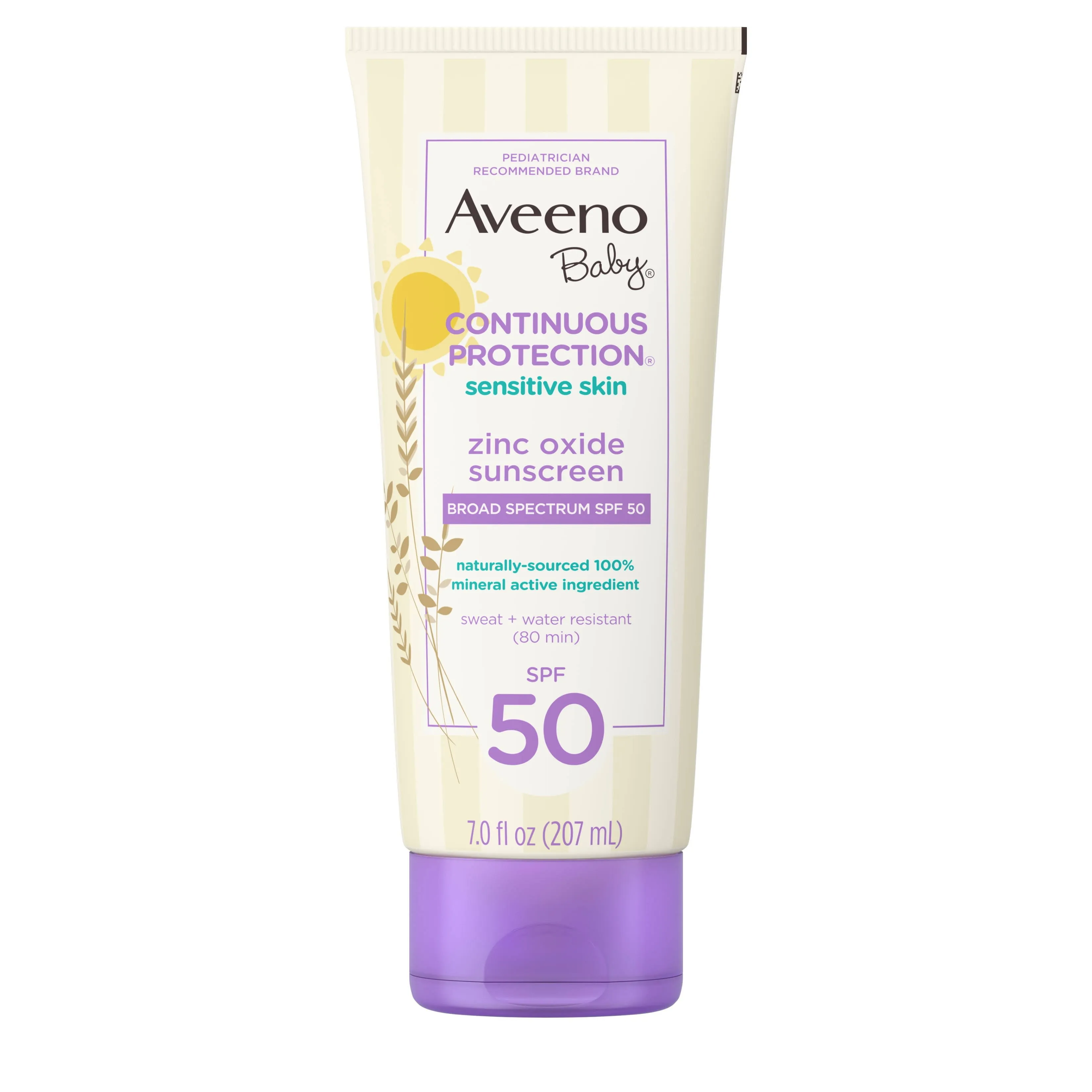 Aveeno Baby Continuous Protection Sensitive Skin Zinc Oxide Sunscreen SPF 50 7 fl oz