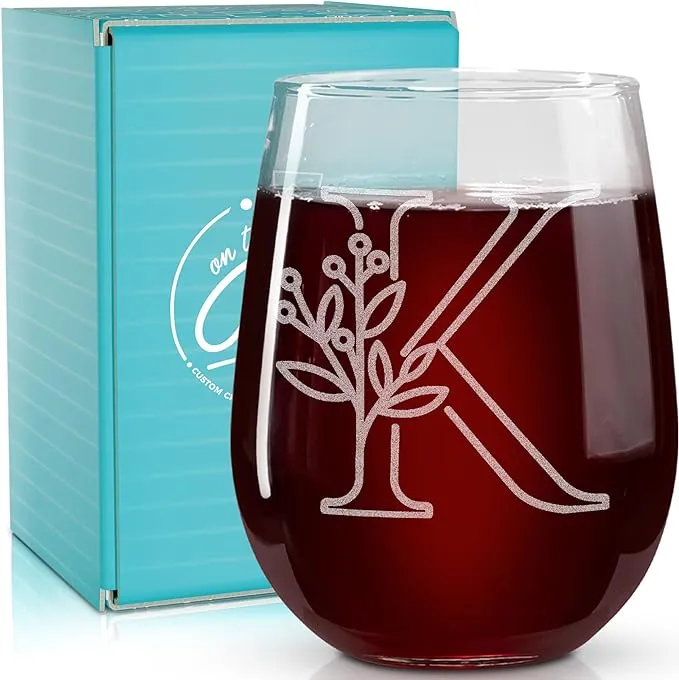 On The Rox Drinks Monogrammed Gifts Stemless Wine Glass