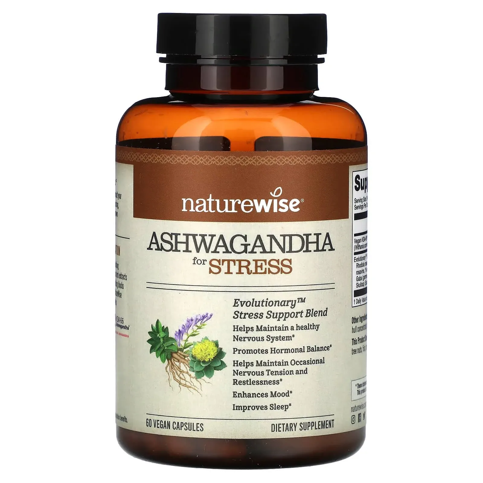 Ashwagandha for Stress Adaptation &amp; Anxiety Relief, Calming KSM-66 Herbal Supple